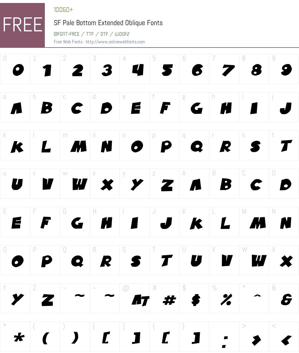 SF Pale Bottom Extended Font Screenshots