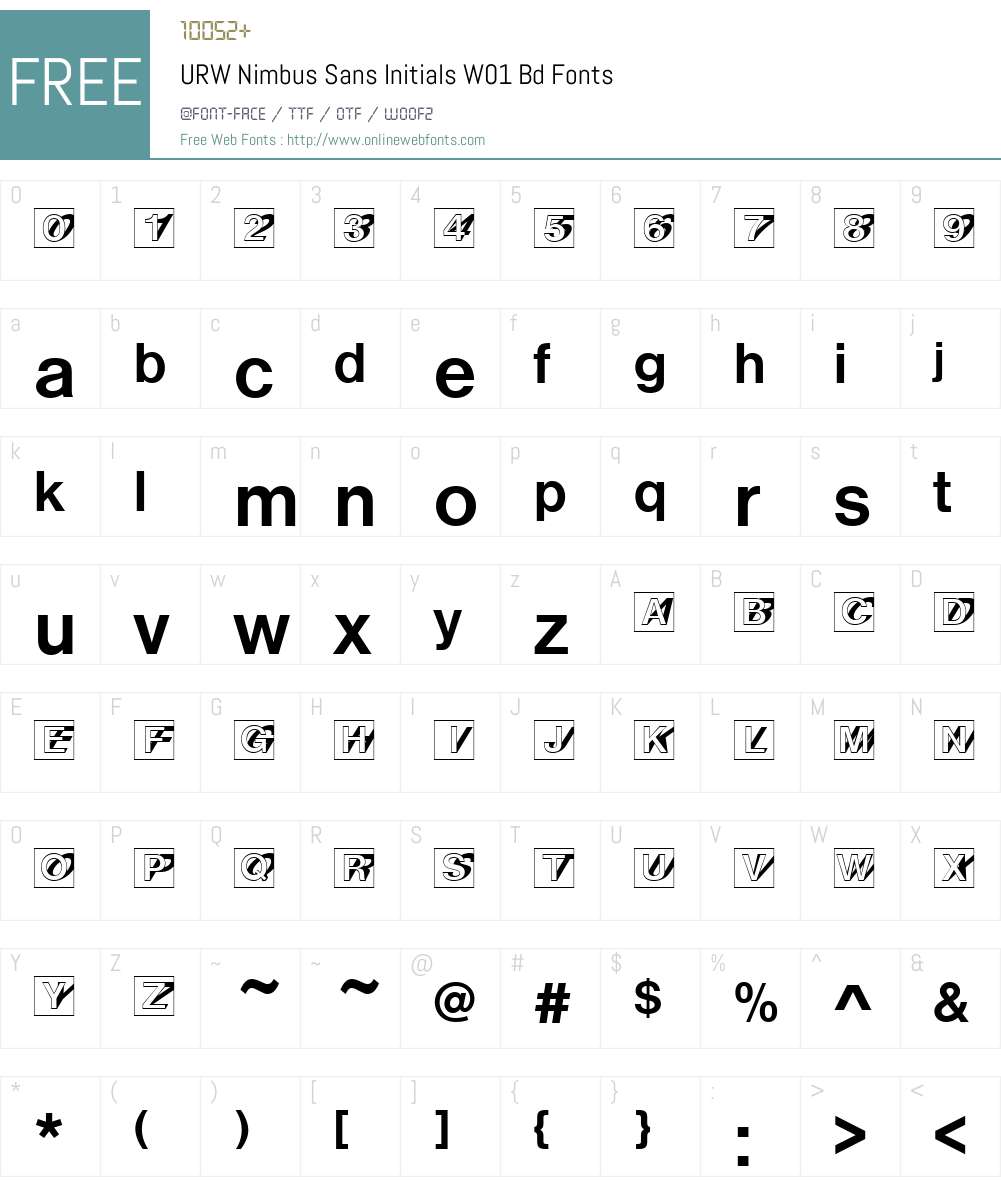 URWNimbusSansInitialsW01-Bd Font Screenshots