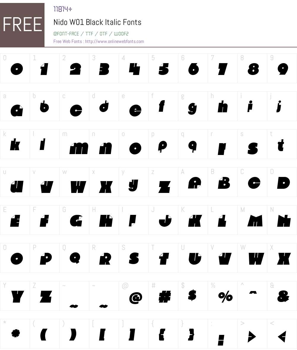 NidoW01-BlackItalic Font Screenshots
