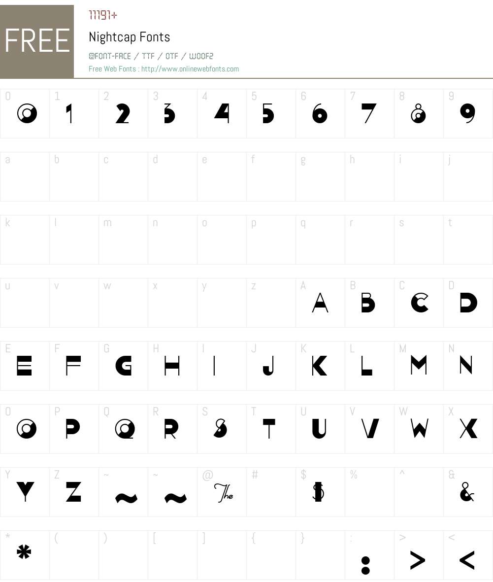 Nightcap Font Screenshots