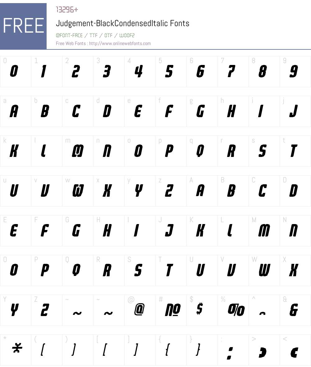 Judgement Font Screenshots