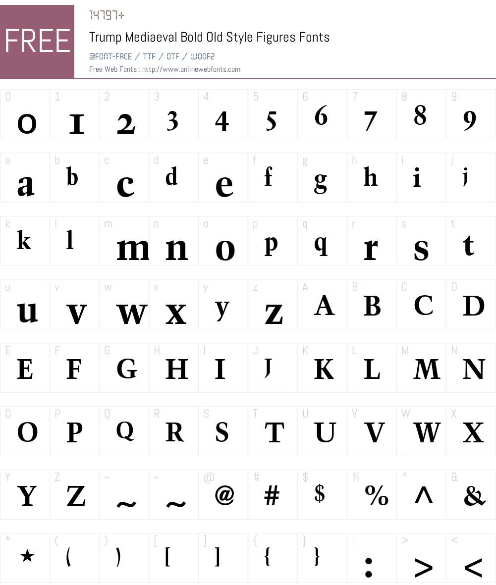 Trump Mediaeval Font Screenshots