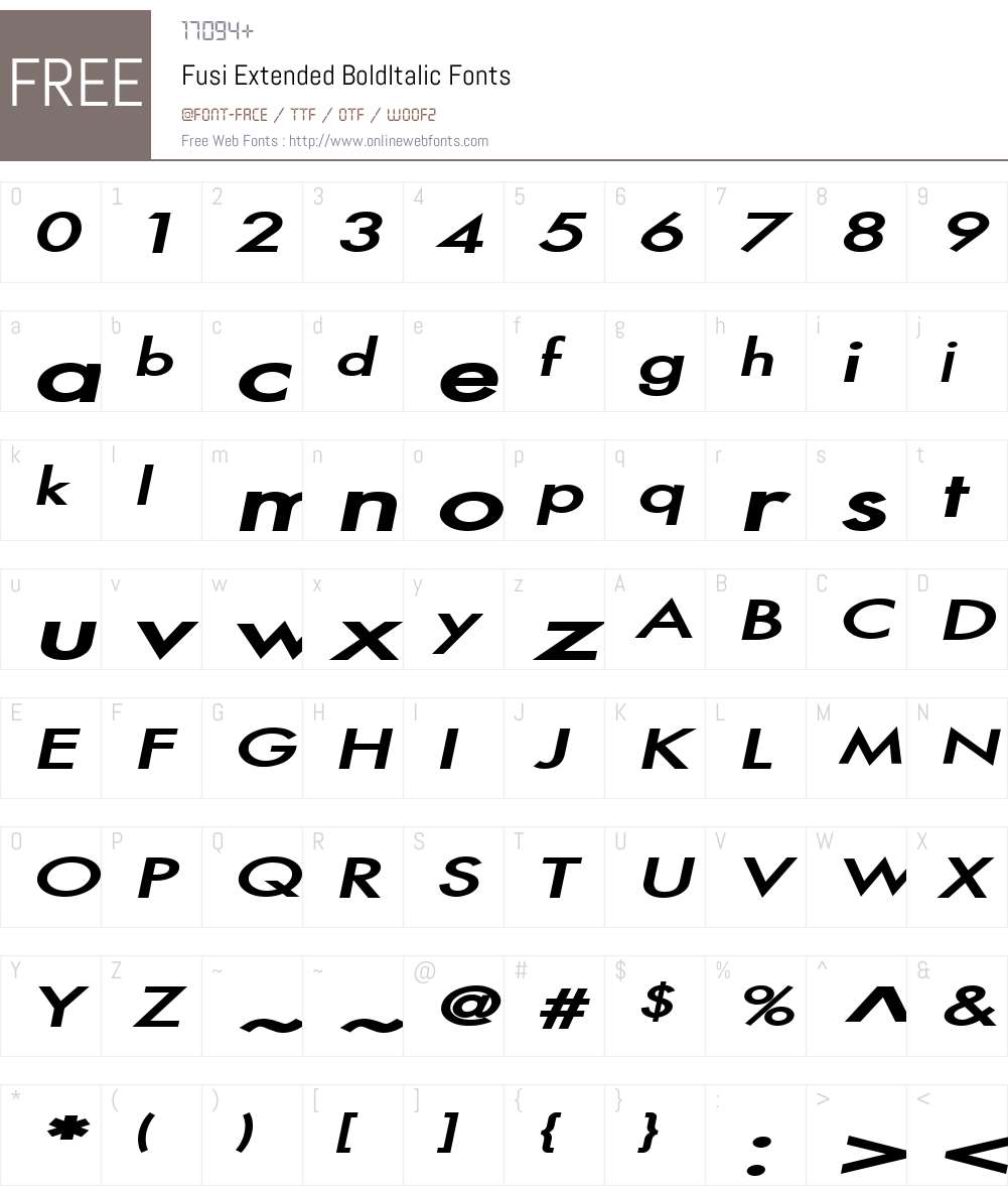 Fusi Extended Font Screenshots
