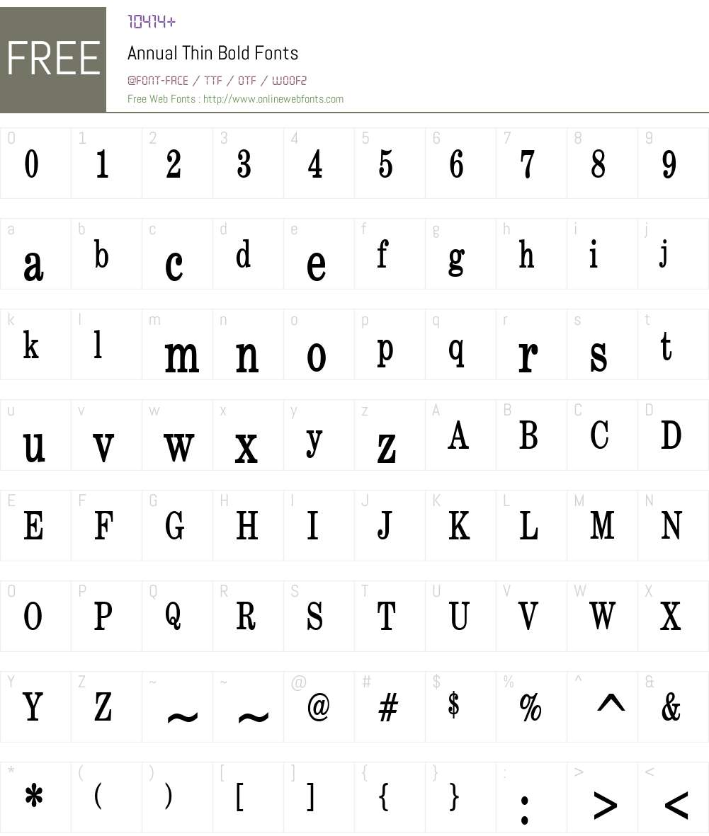 Annual Thin Font Screenshots