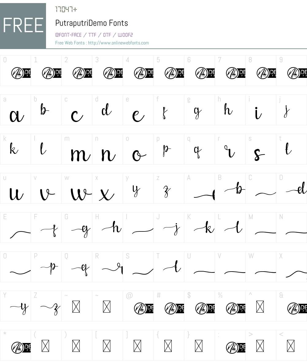 PutraputriDemo 1.001;Fontself Maker 3.5.7 Fonts Free Download ...