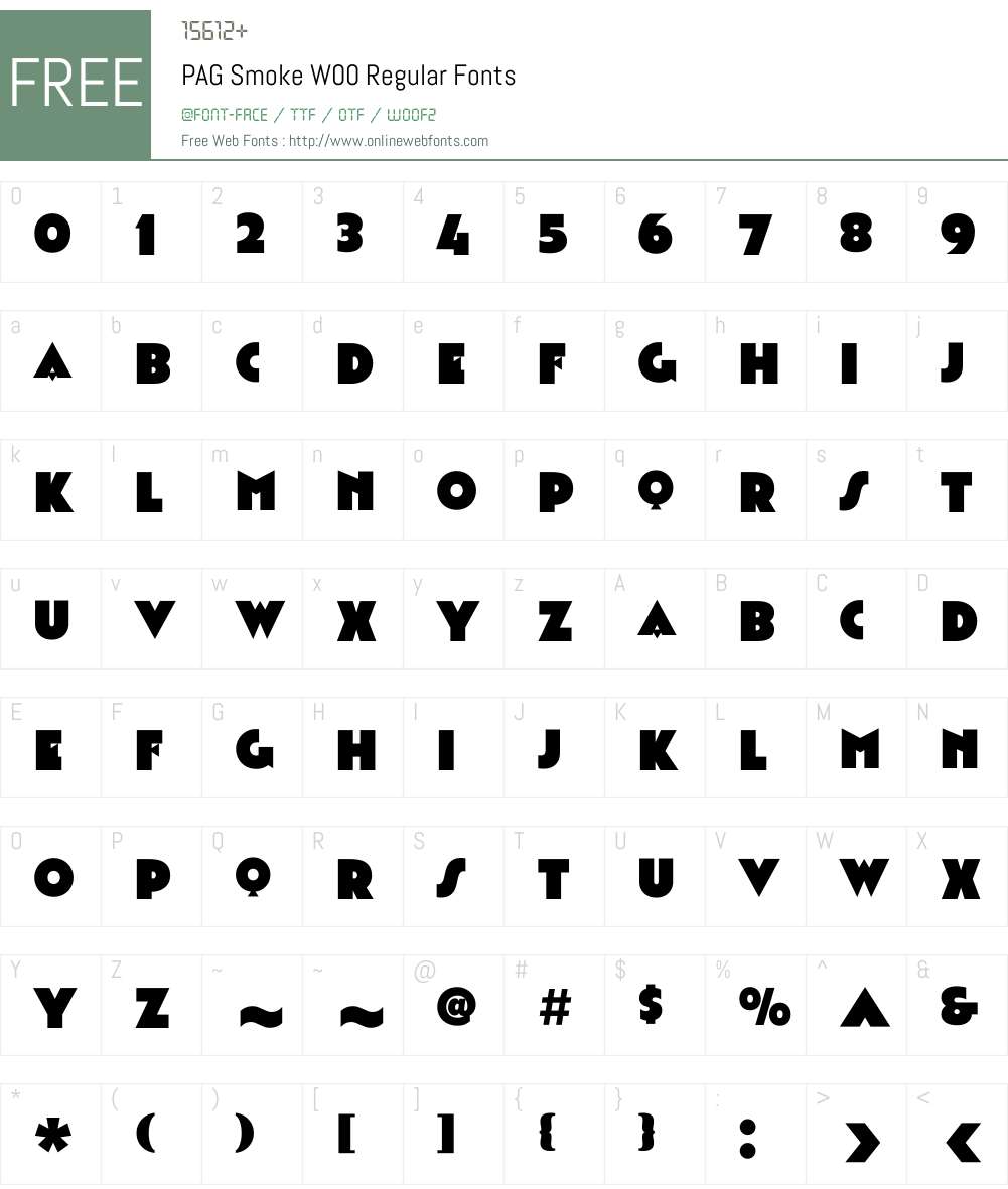 PAGSmokeW00-Regular Font Screenshots