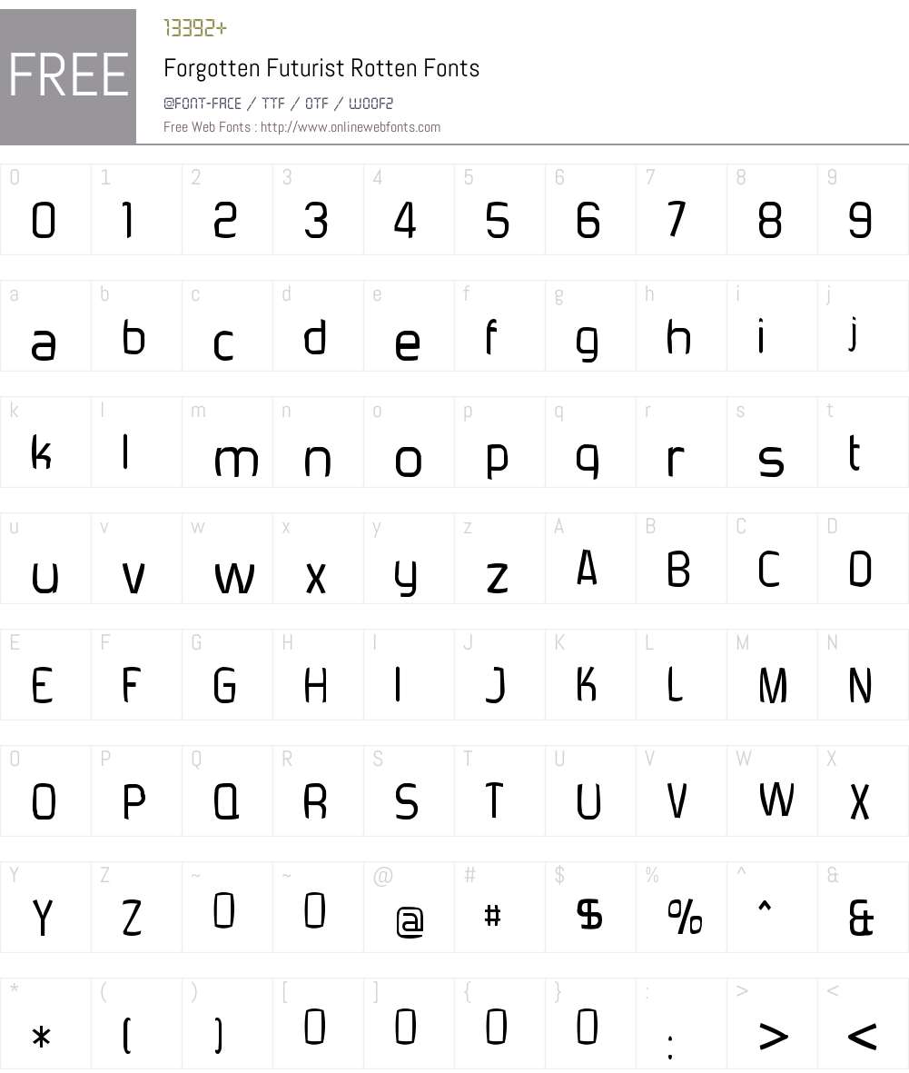 Forgotten Futurist Rotten Font Screenshots