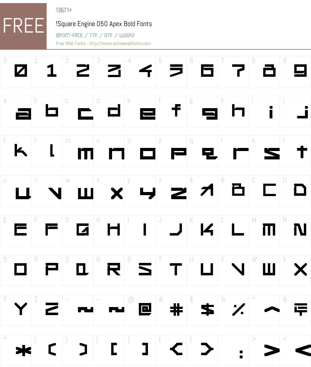 !Square Engine 050 Apex Font Screenshots