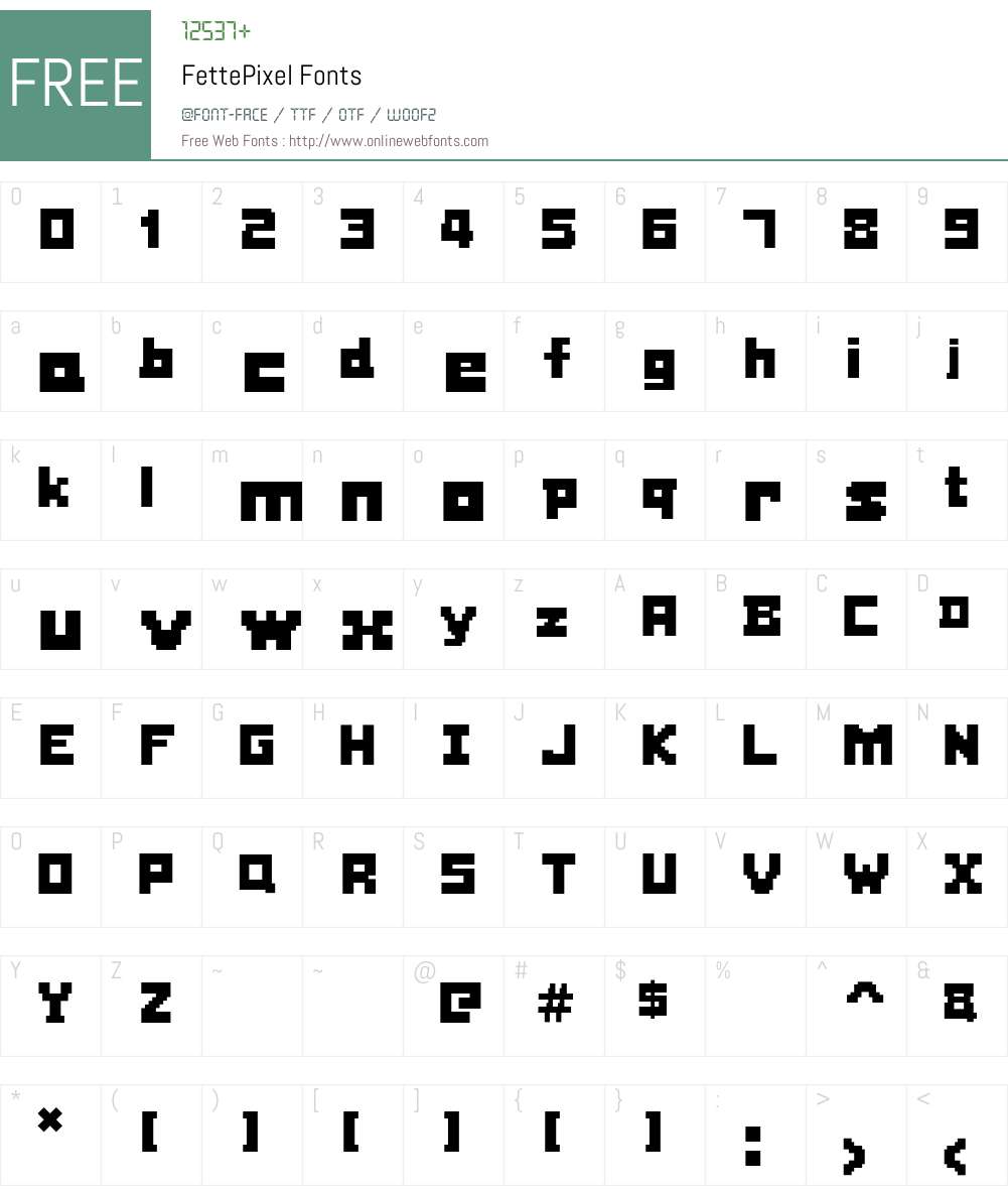 FettePixel Font Screenshots