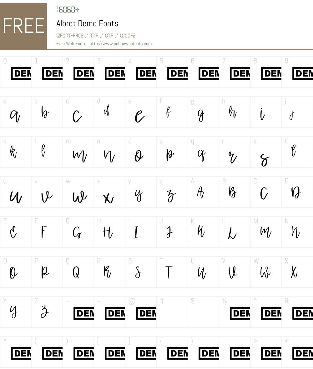 Albret Demo 1.000 Fonts Free Download - OnlineWebFonts.COM