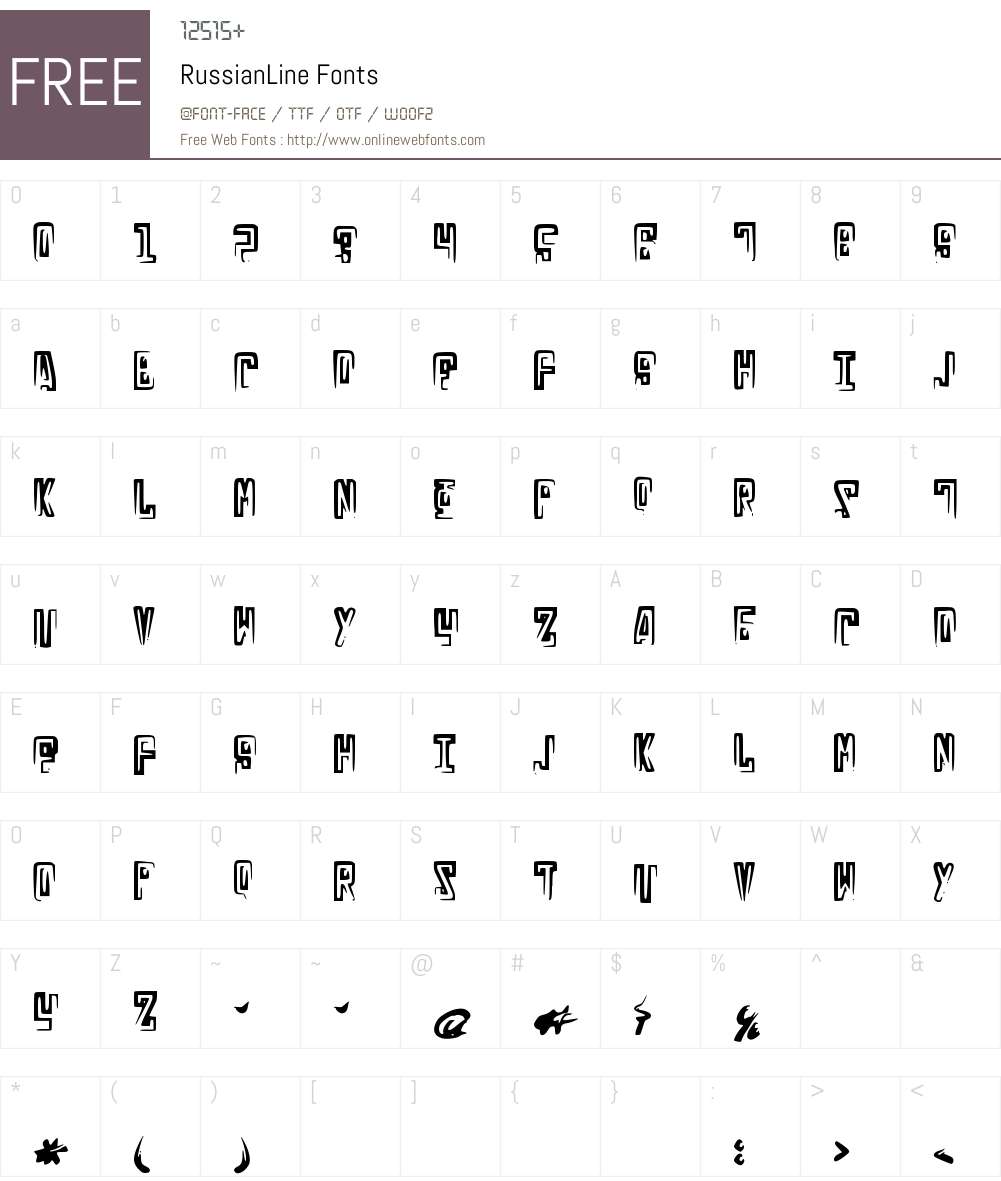 RussianLine Font Screenshots