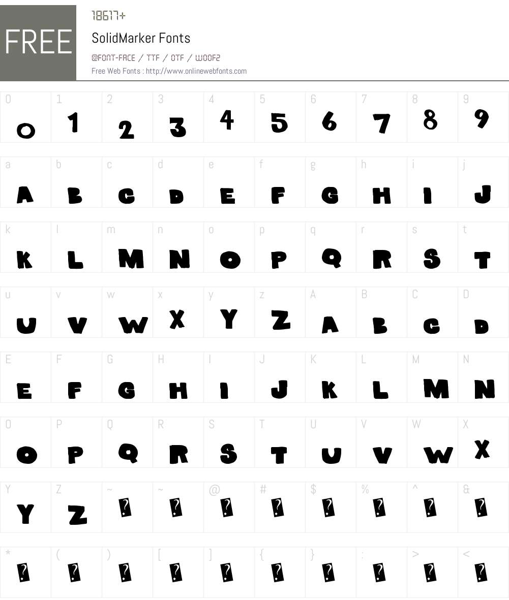 SolidMarker Font Screenshots