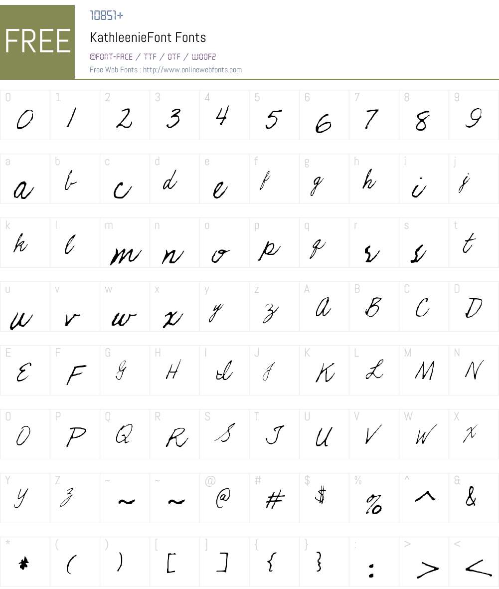 KathleenieFont Font Screenshots