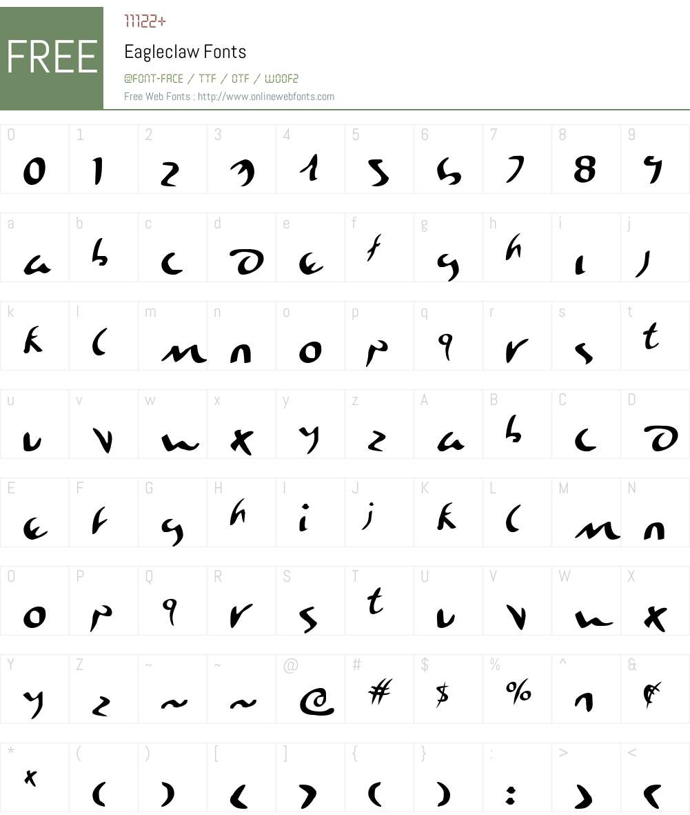 Eagleclaw Font Screenshots