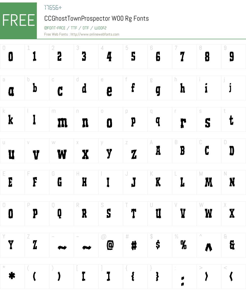 CCGhostTownProspectorW00 Font Screenshots
