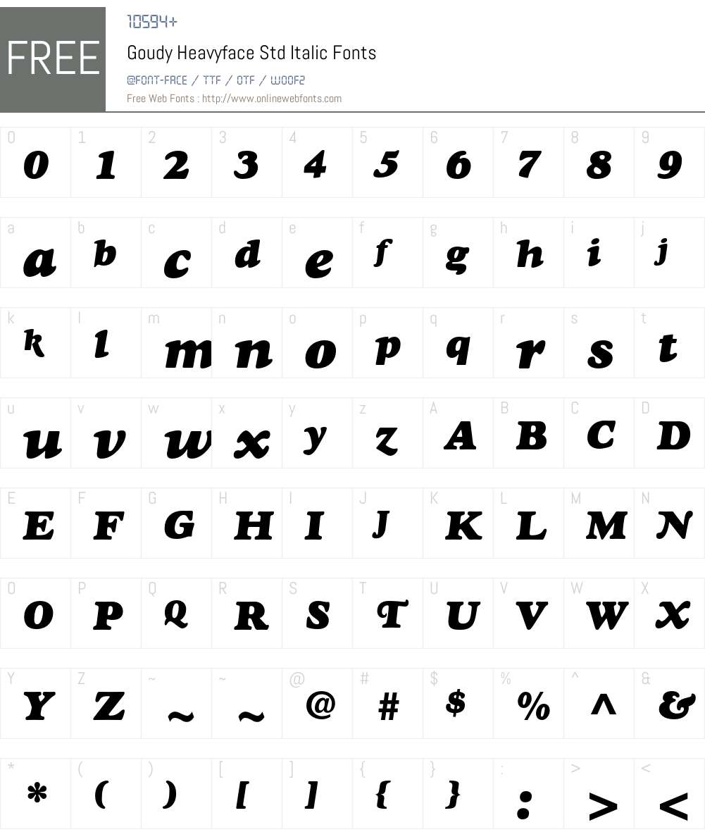 Goudy Heavyface Std Font Screenshots