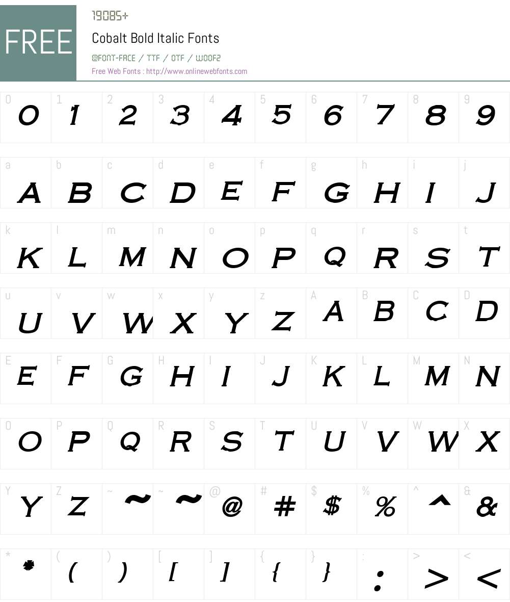 Cobalt Font Screenshots