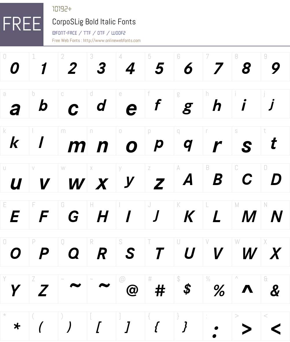 CorpoSLig Font Screenshots