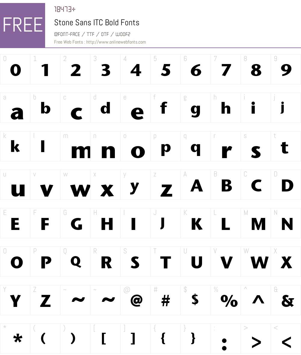 StoneSansITC Font Screenshots