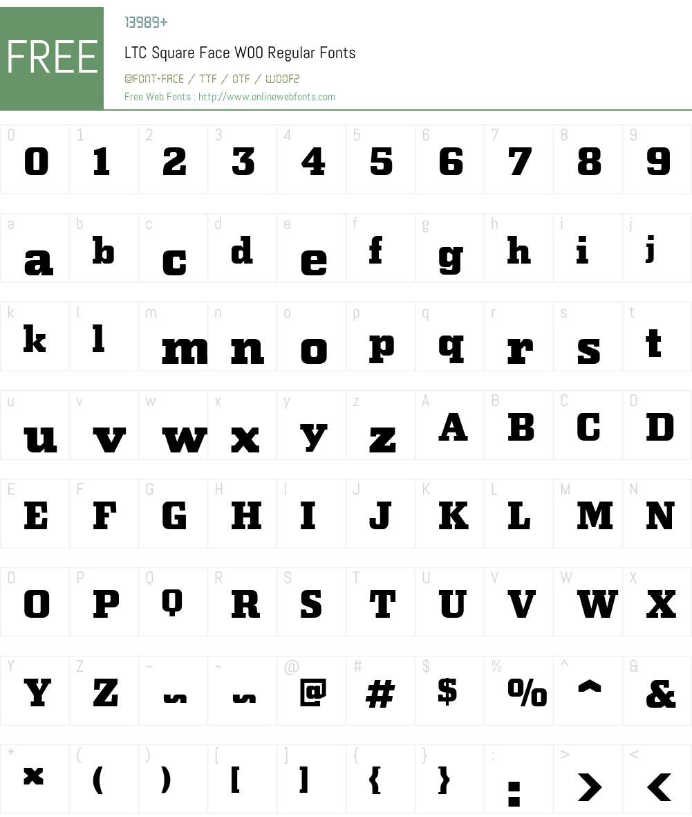 LTCSquareFaceW00-Regular Font Screenshots