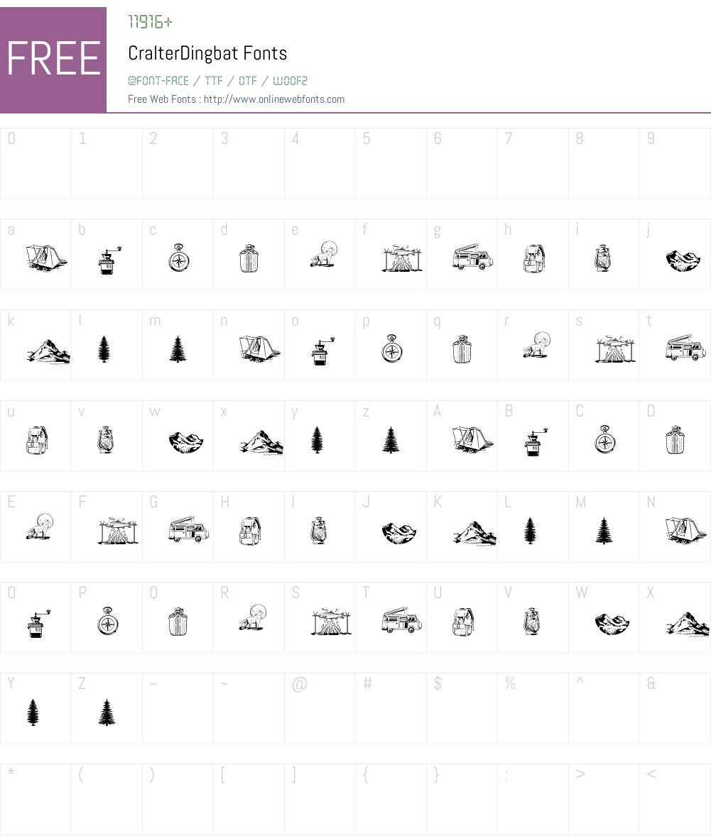 Cralter Dingbat 1.000 Fonts Free Download - OnlineWebFonts.COM