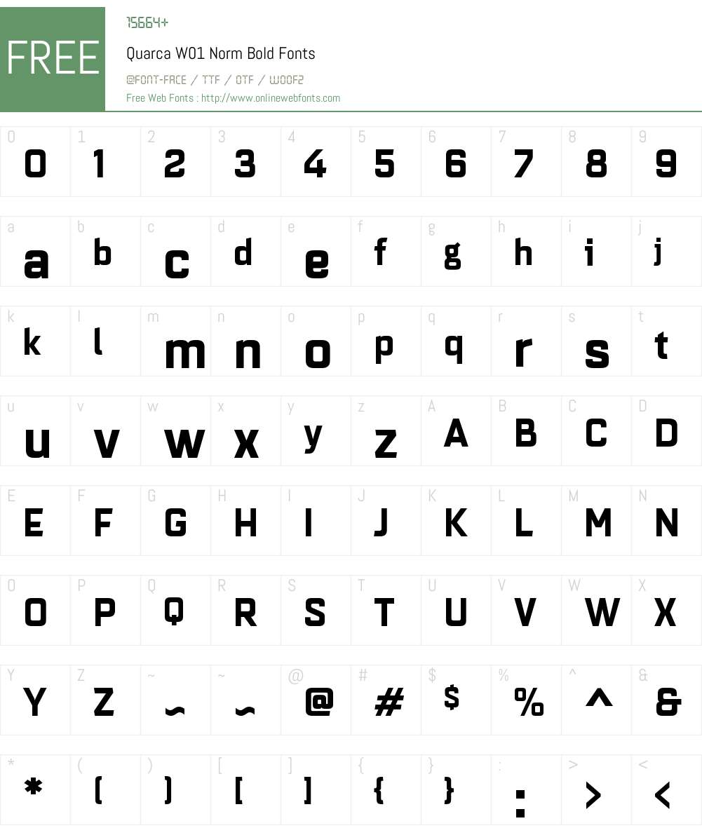 QuarcaW01-NormBold Font Screenshots