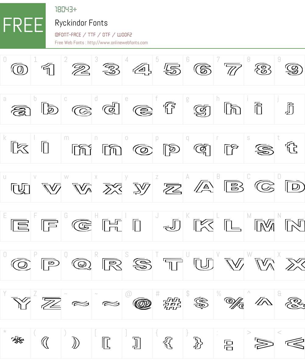 Ryckindor Font Screenshots