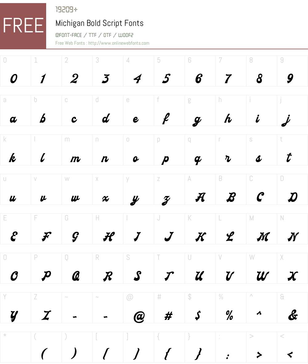 Cursive Michigan Script Michigan Bold Script 1.000 Fonts Free Download - OnlineWebFonts.COM