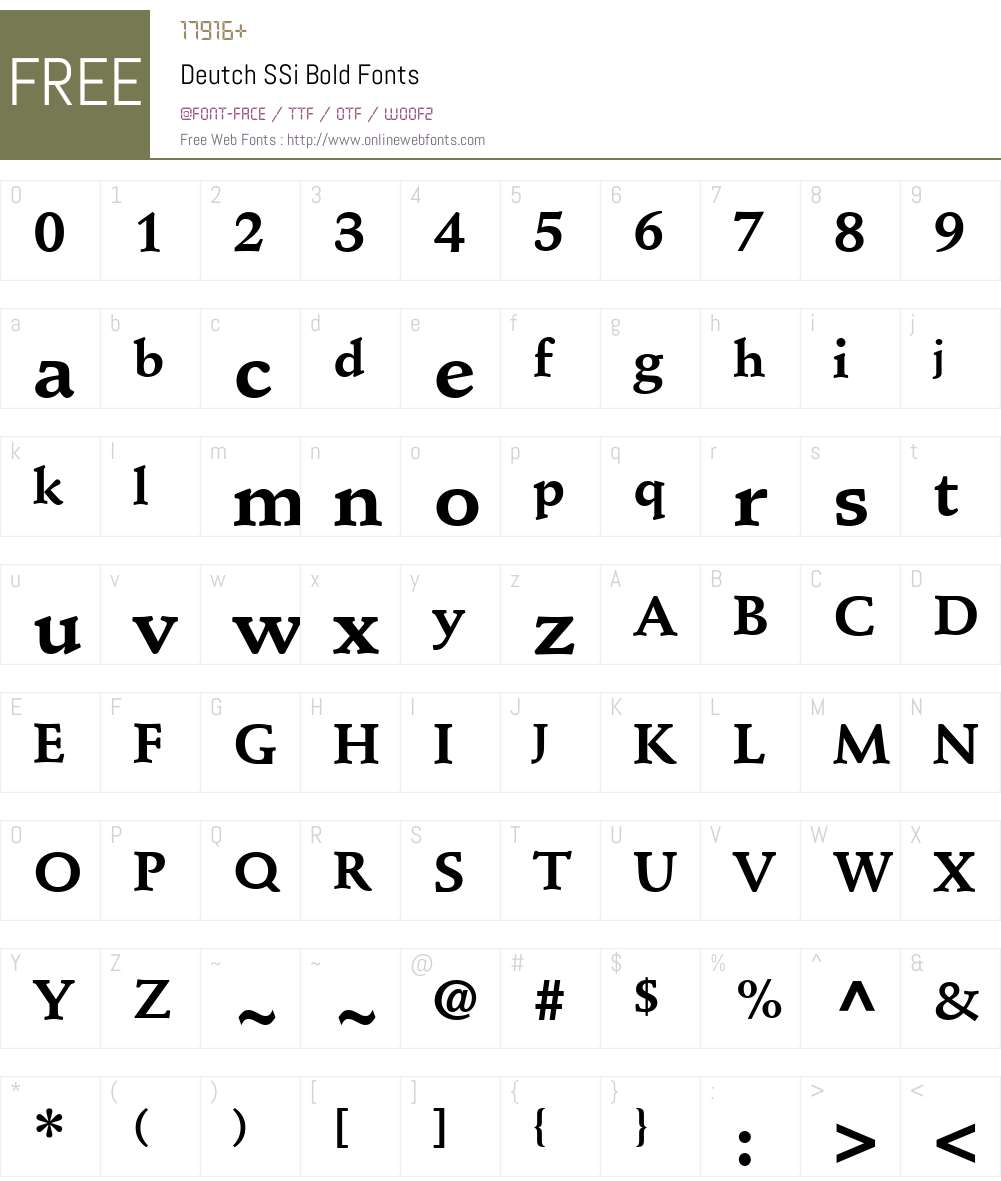 Deutch SSi Font Screenshots