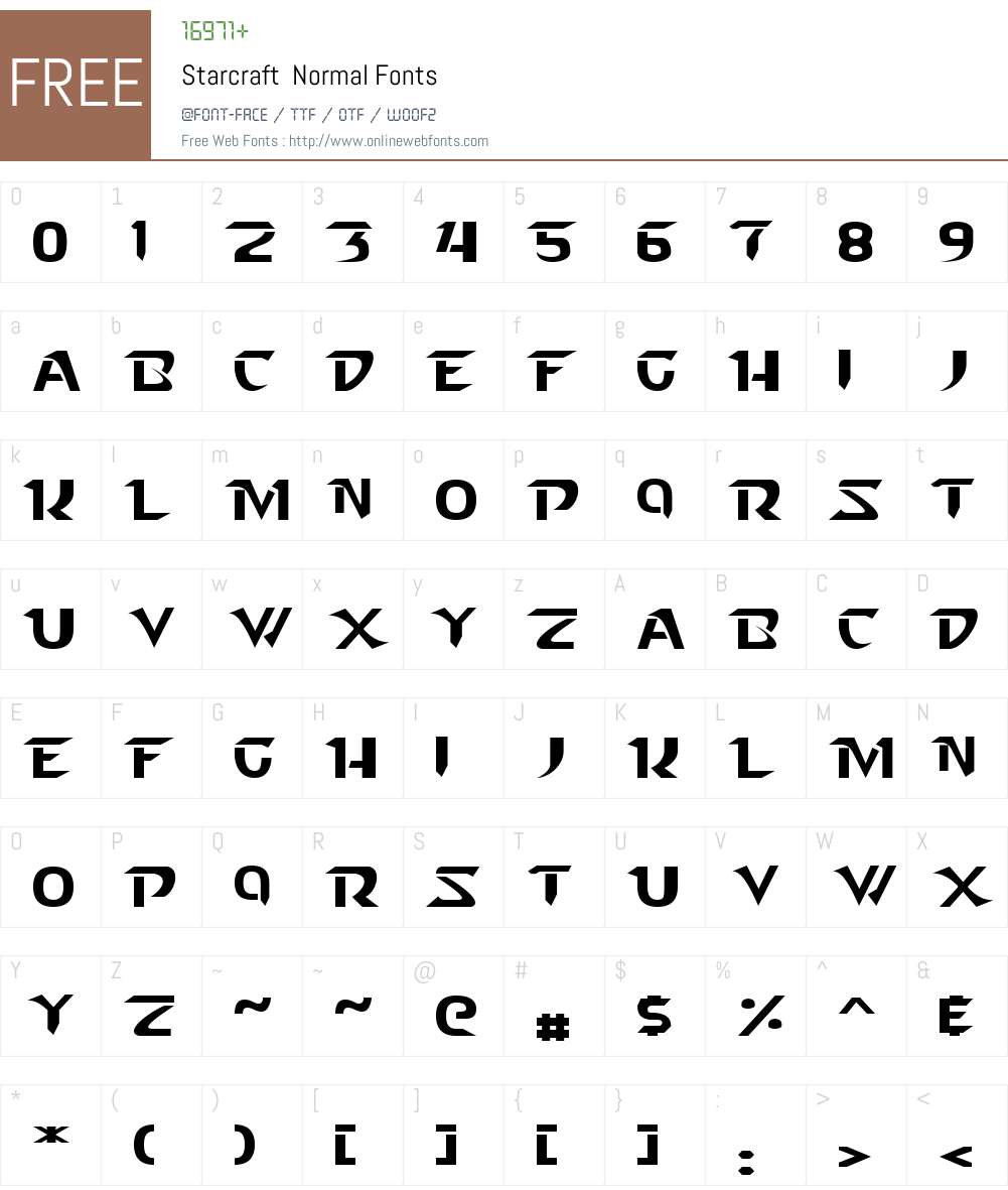 Starcraft Font Screenshots