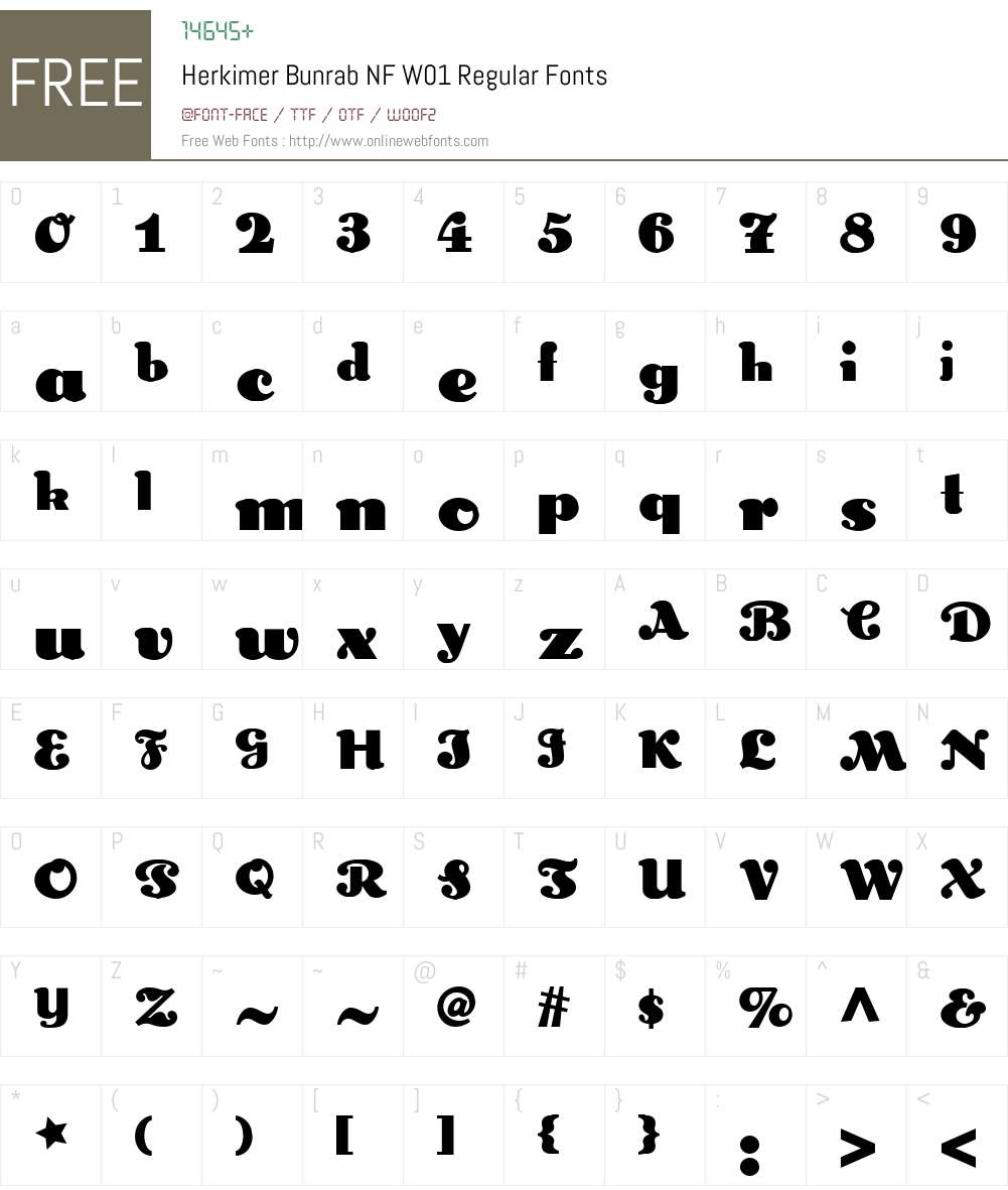 HerkimerBunrabNFW01-Regular Font Screenshots
