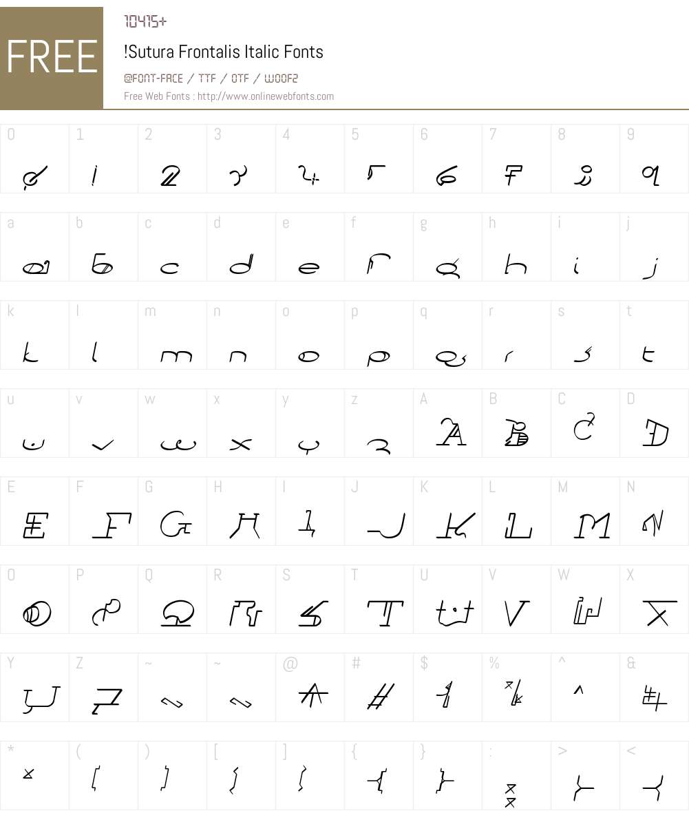!Sutura Frontalis Font Screenshots