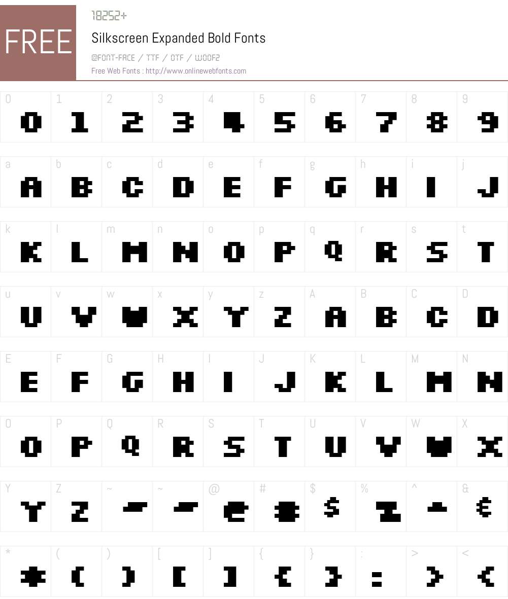 Silkscreen Expanded Font Screenshots