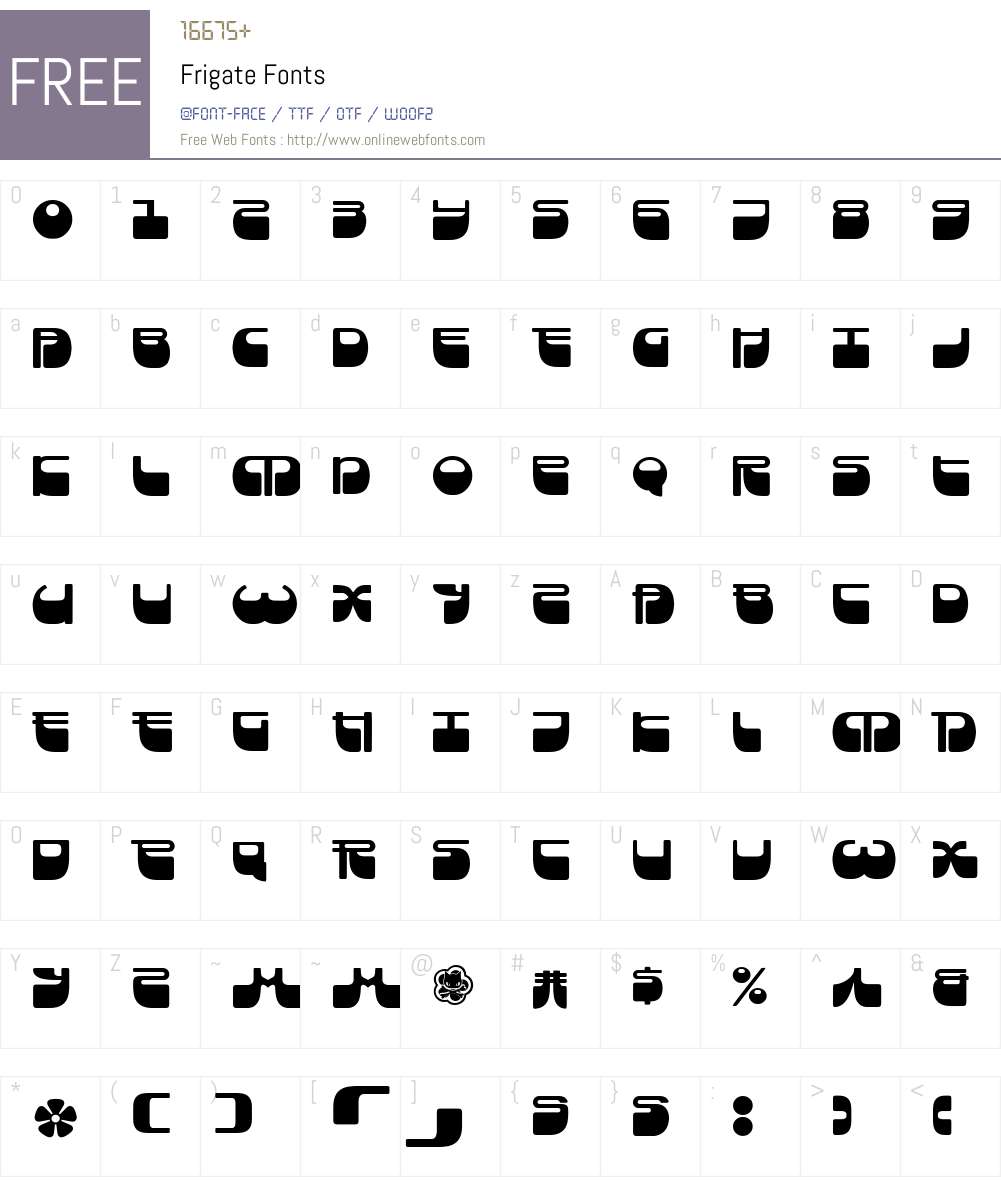 Frigate Font Screenshots