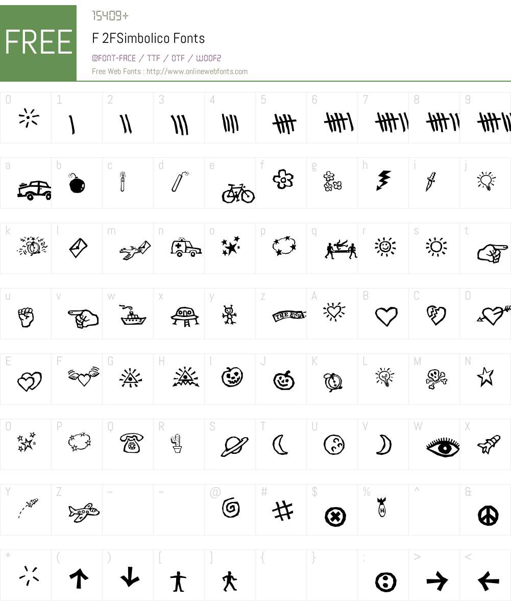 F Font Screenshots