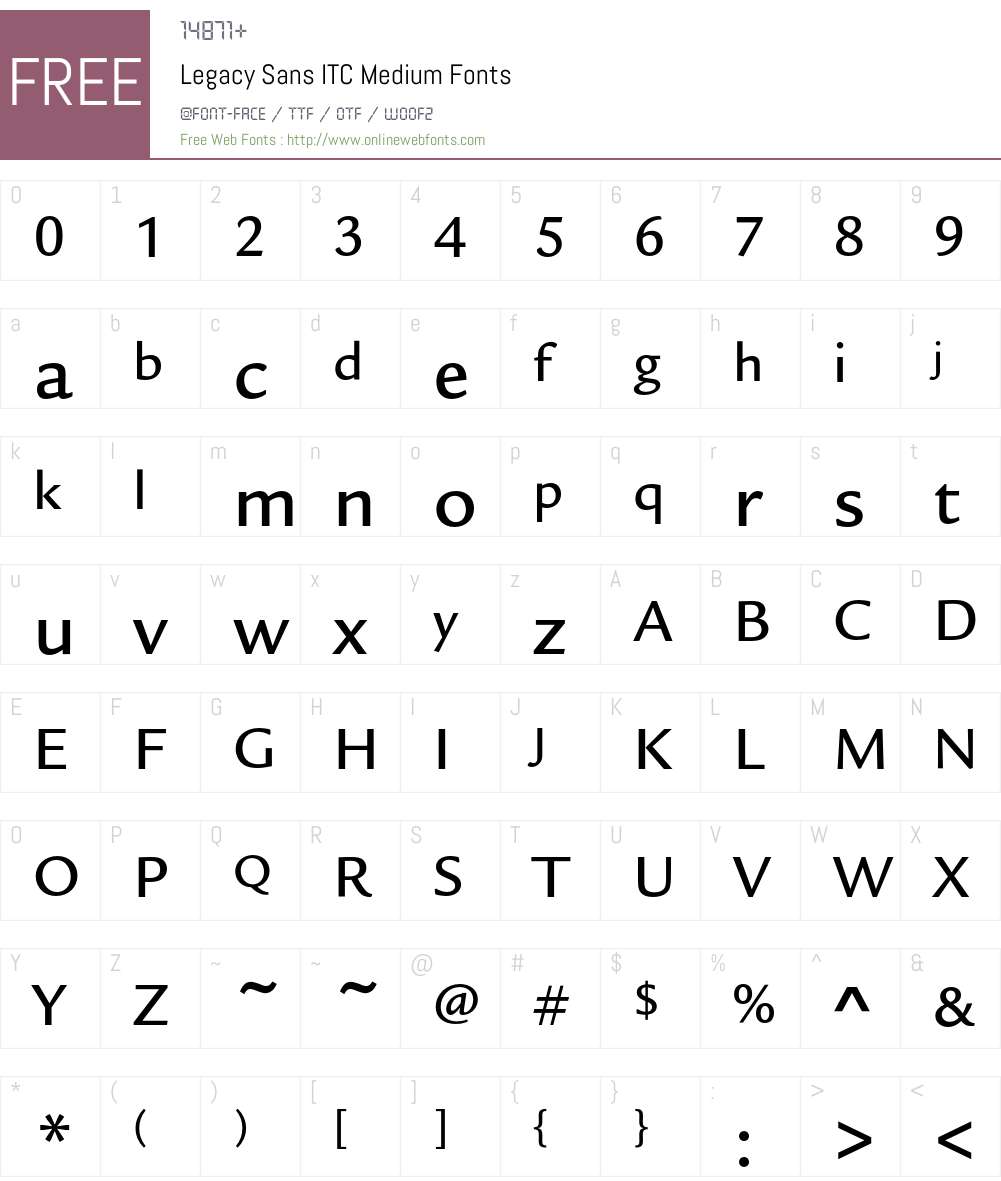 Legacy Sans ITC Font Screenshots