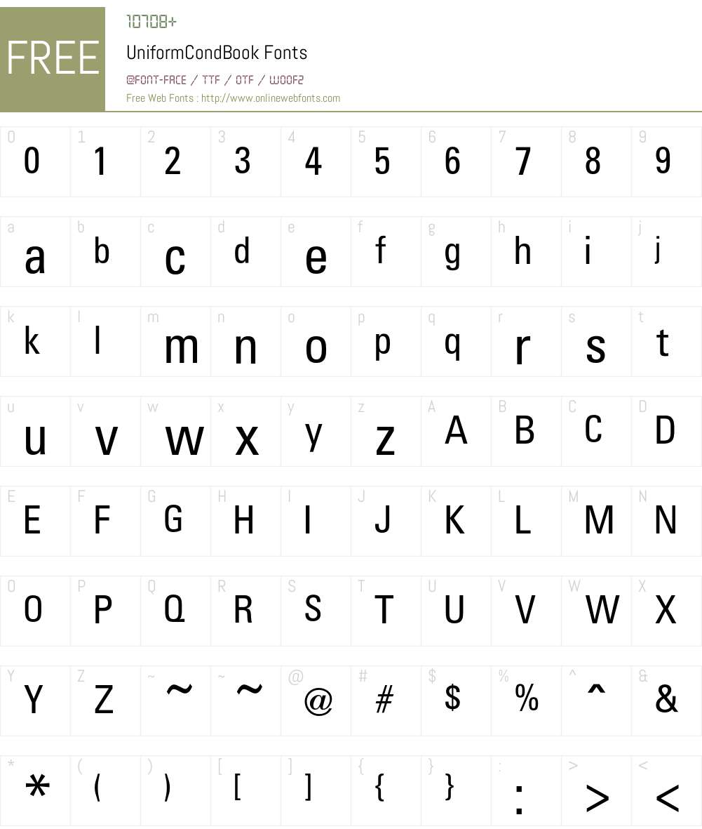 Uniform Font Screenshots
