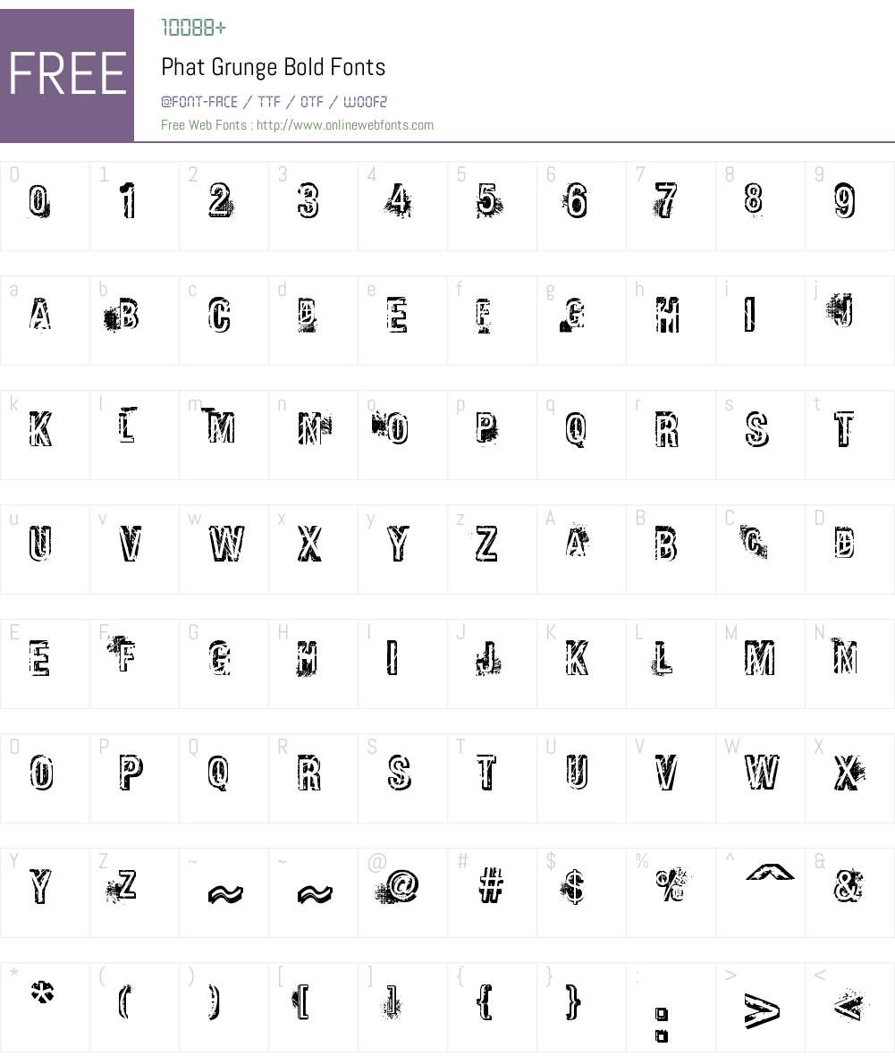 Phat Grunge Bold Font Screenshots