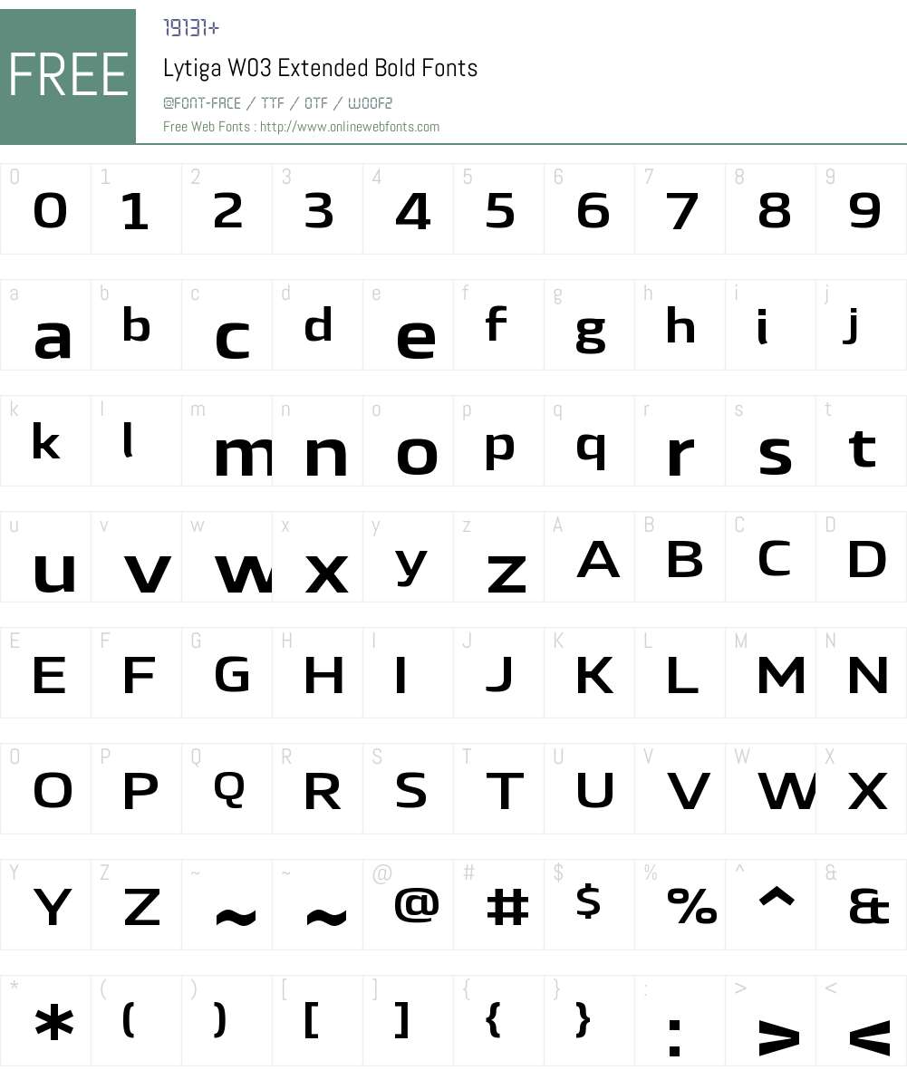 Lytiga Font Screenshots