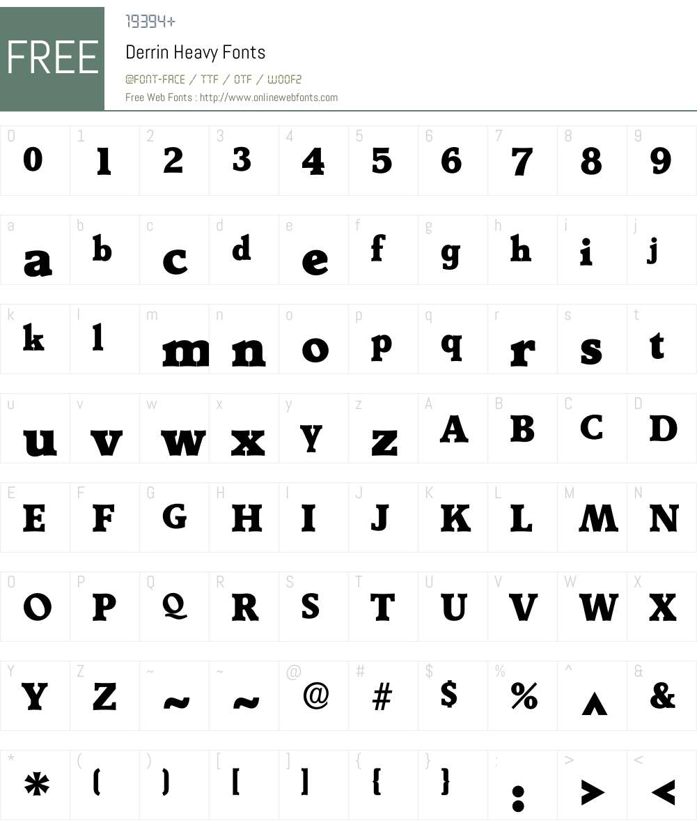 Derrin Font Screenshots