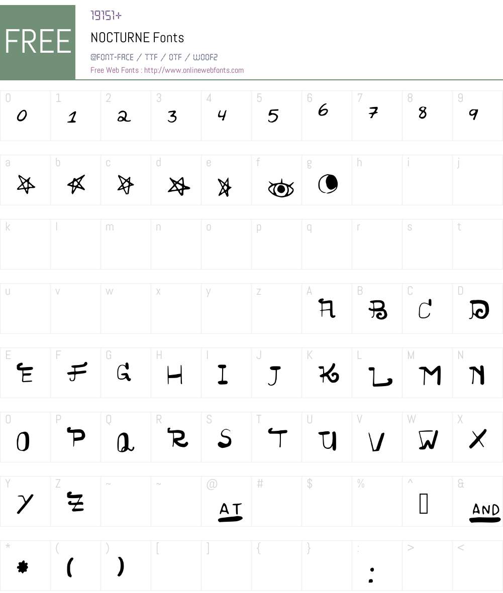 NOCTURNE Font Screenshots