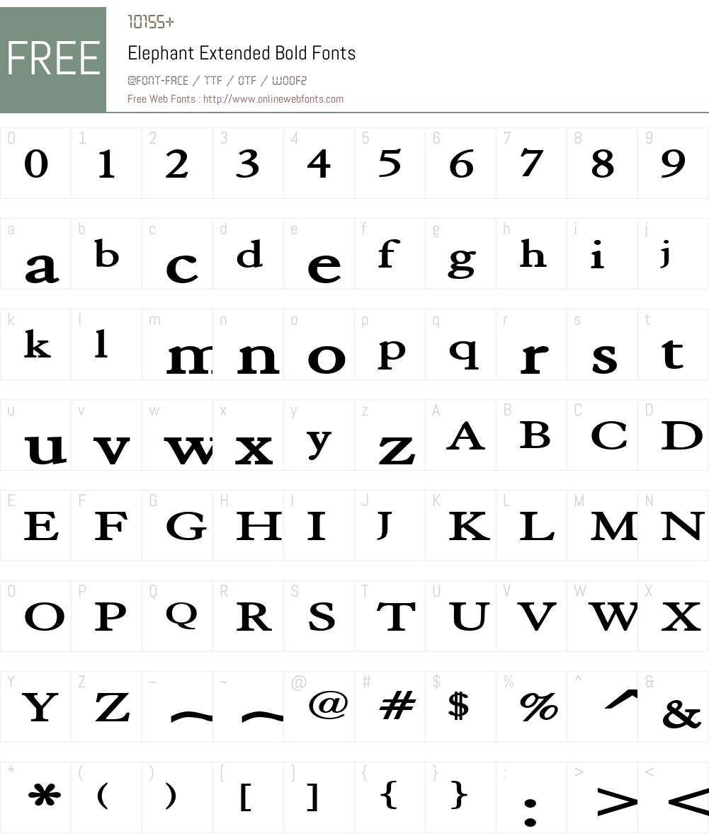 Elephant Extended Font Screenshots