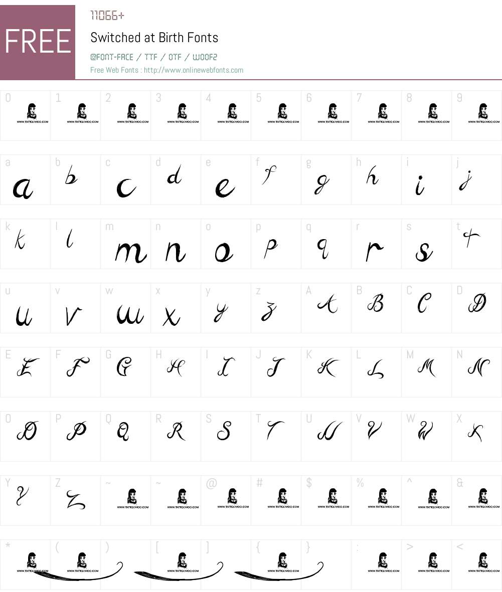 Switched at Birth Font Screenshots