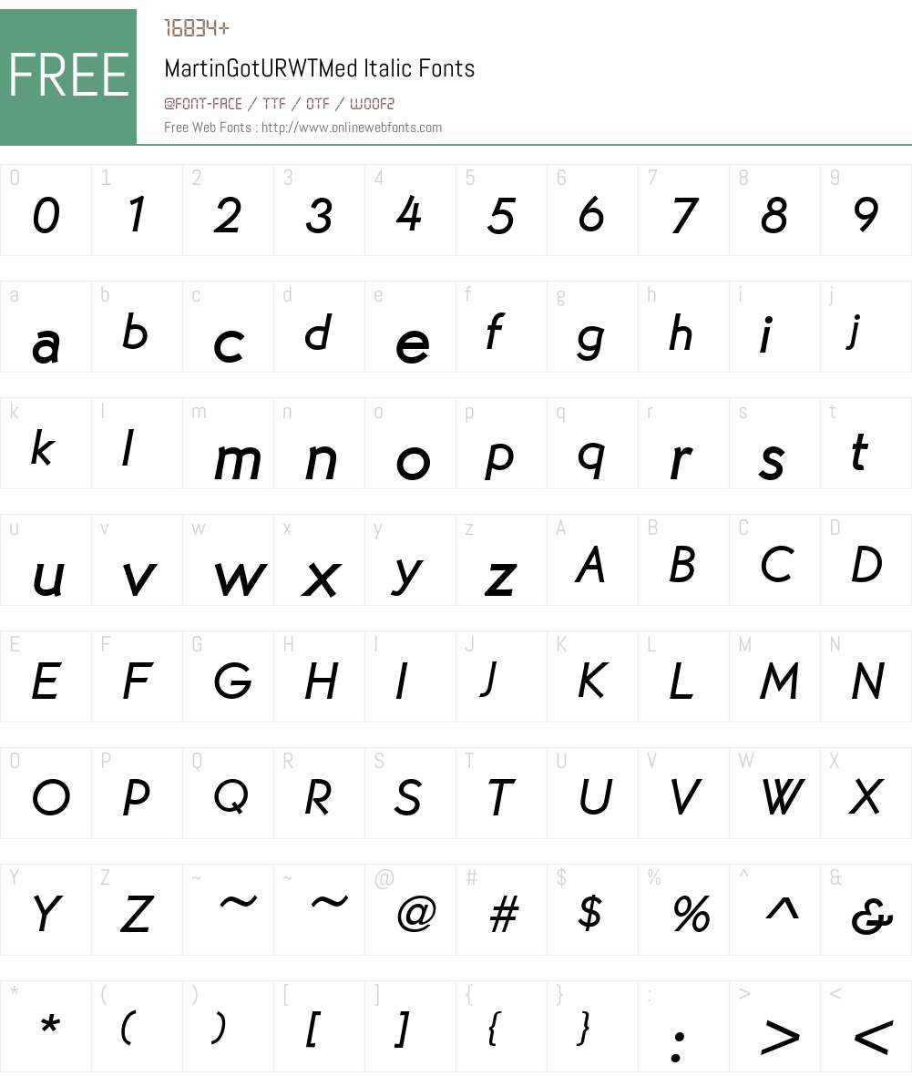 MartinGotURWTMed Font Screenshots