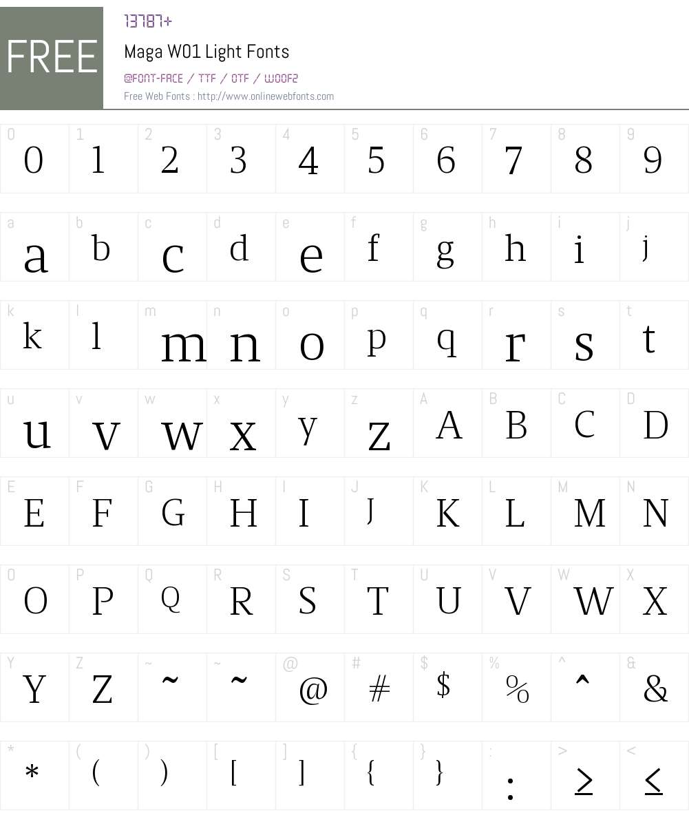 MagaW01-Light Font Screenshots