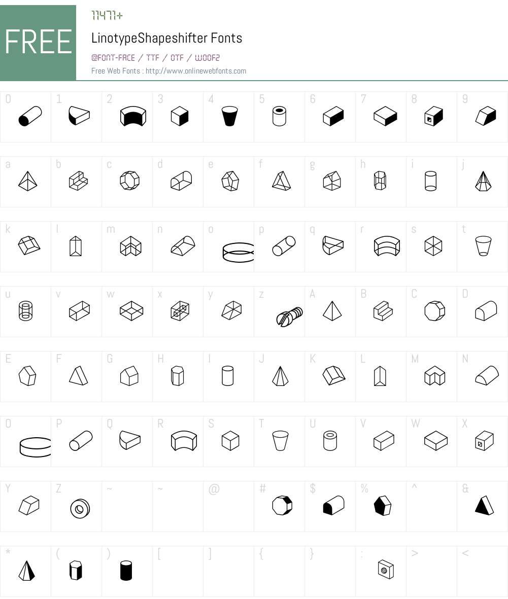 LinotypeShapeshifter Font Screenshots