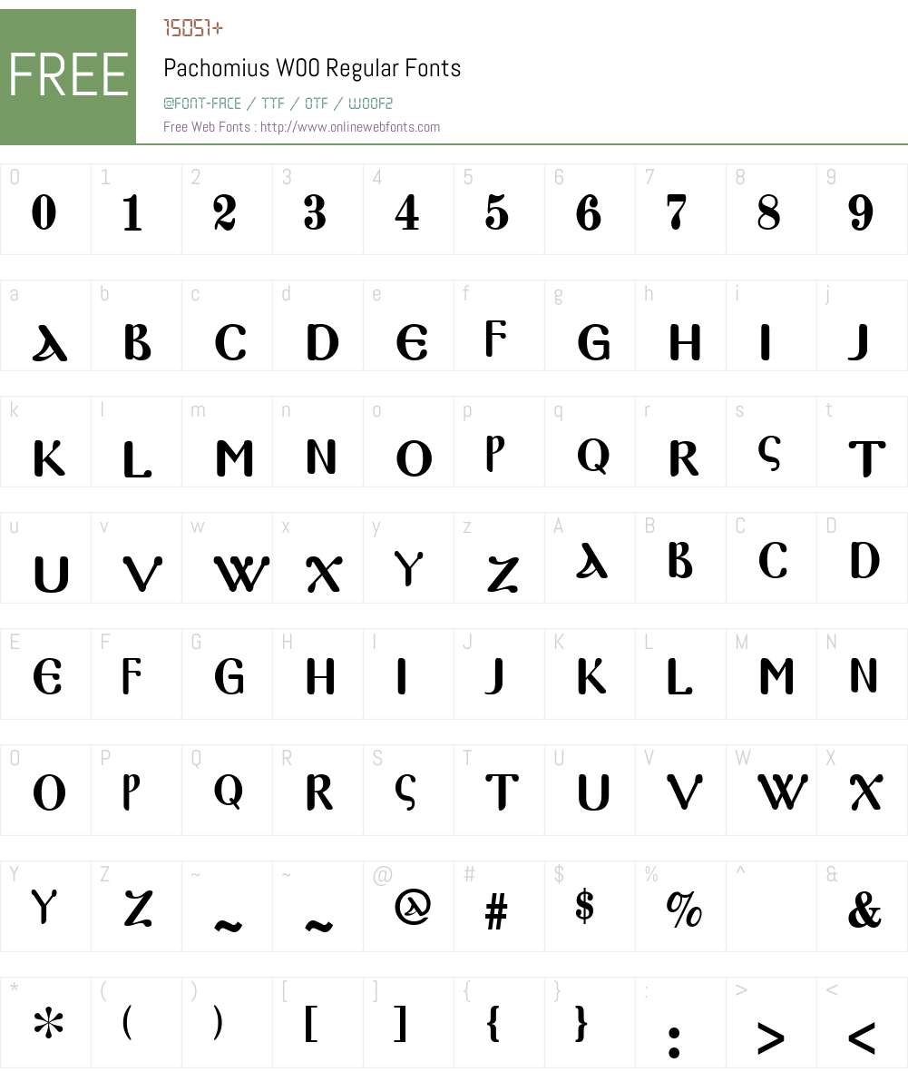 PachomiusW00-Regular Font Screenshots
