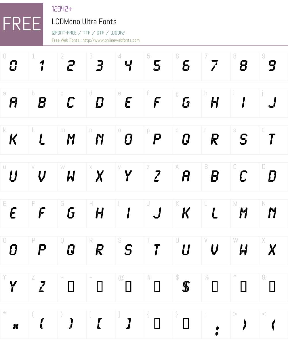 LCDMono Font Screenshots