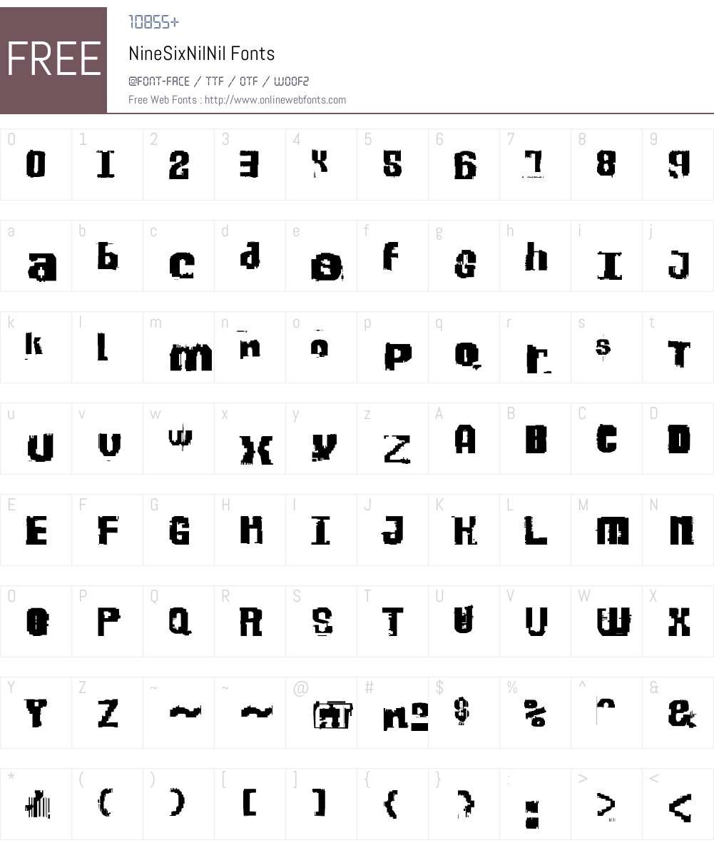 Nine Font Screenshots