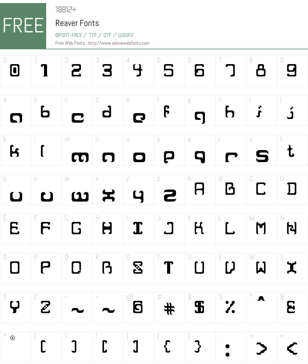 Reaver Font Screenshots